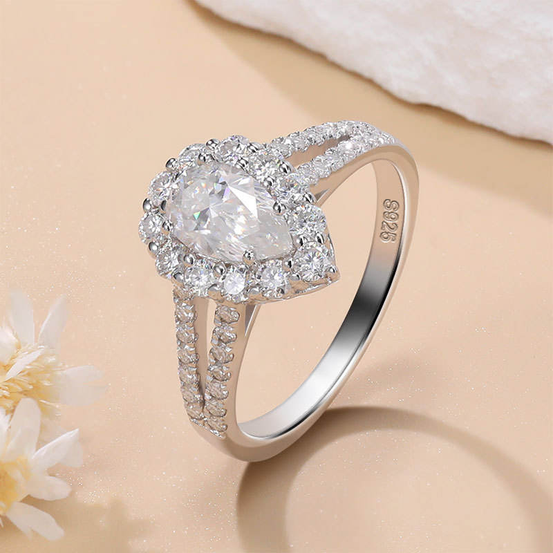 pear cut diamond ring, solitaire rings, halo rings, gold rings, pear cut engagement ring, gold rings for women, 14k gold rings, white gold rings, lab grown diamond rings, diamond rings for women, diamond rings, valentines gift for her, birthday gift for her, moissanite rings, 925 silver rings
