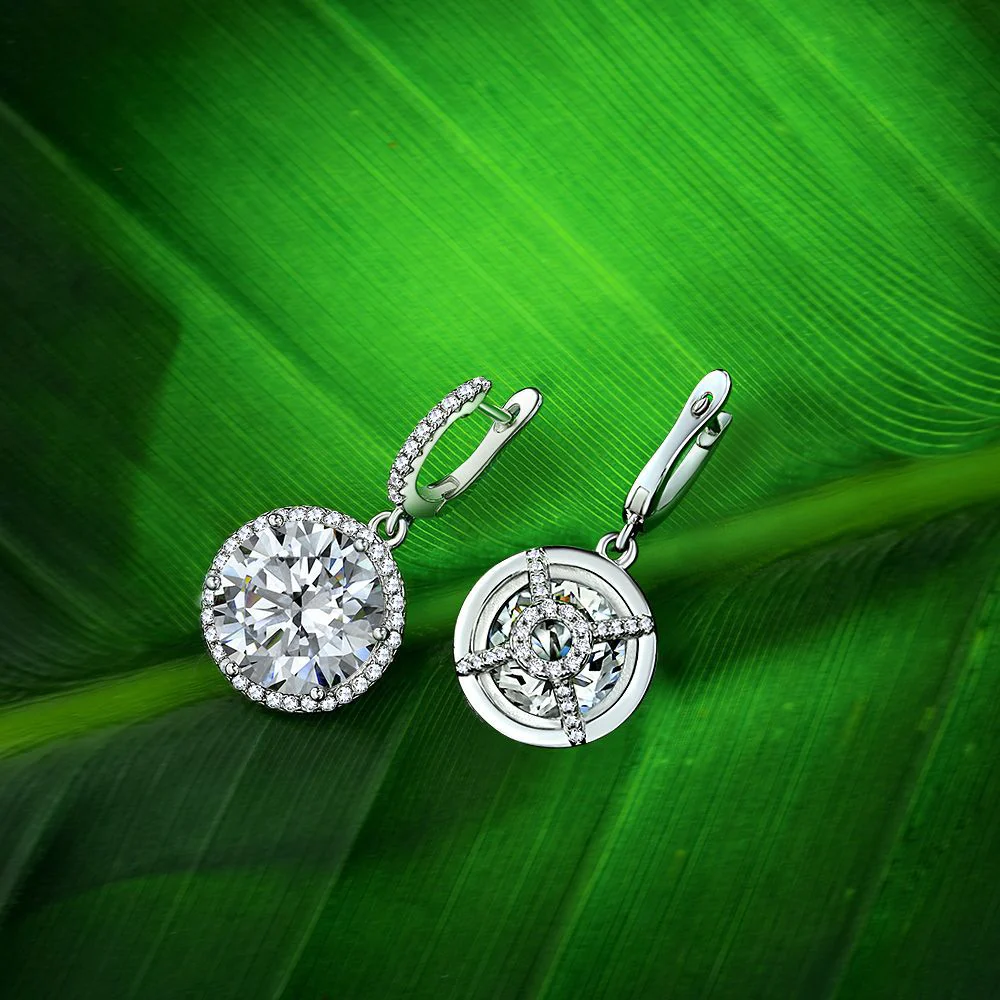 moissanite drop earrings, luxury earrings, dangle earrings, gold dangle earrings, silver dangle earrings, valentines gift for her, party wear earrings, stud earring, diamond stud earring