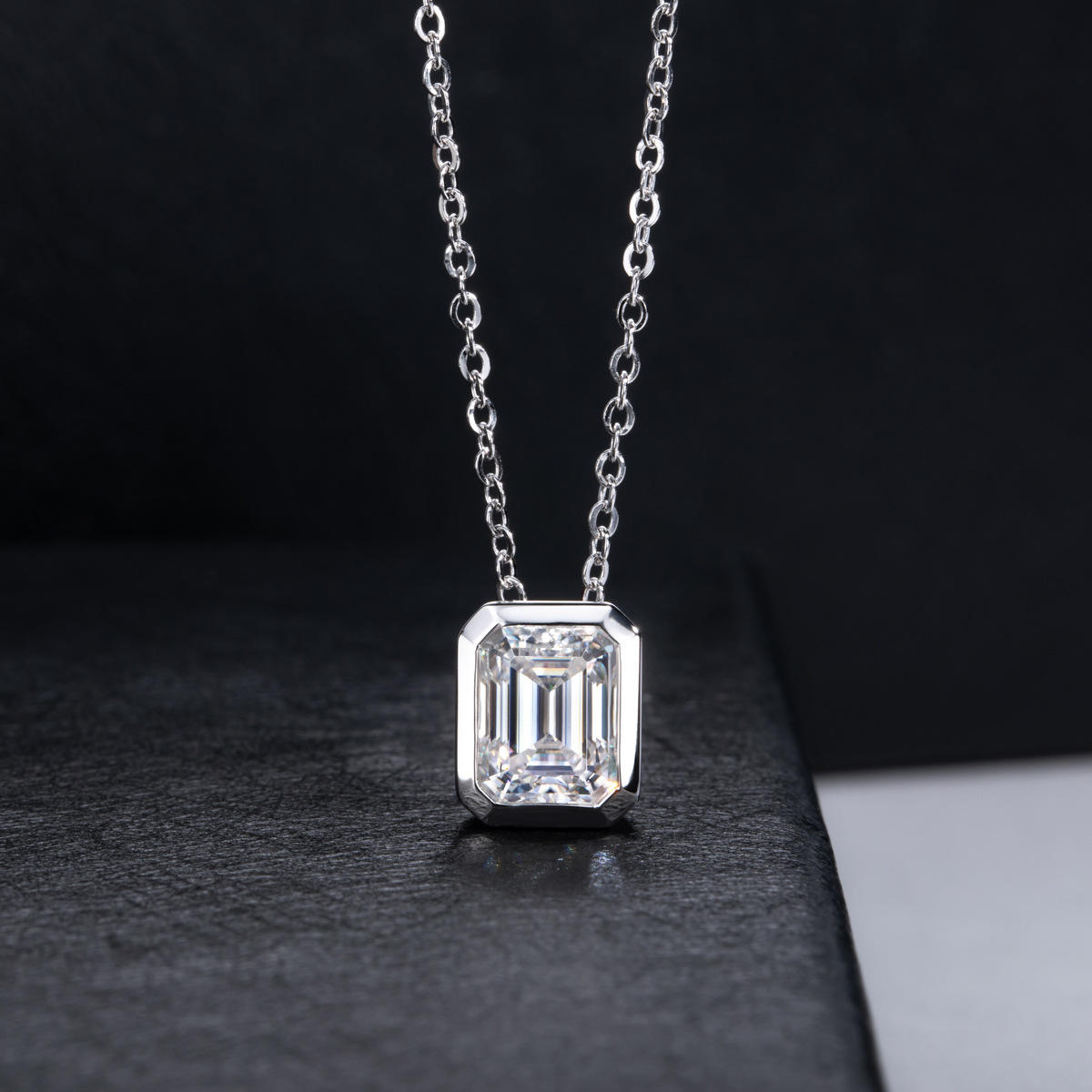 moissanite pendant, solitaire pendant necklace, gold pendant necklace, silver pendant necklace, diamond pendant, custom moissanite pendant, gold necklace, gold necklace women, white gold necklace, 14k gold necklace, valentines gift for her, birthday gift for her