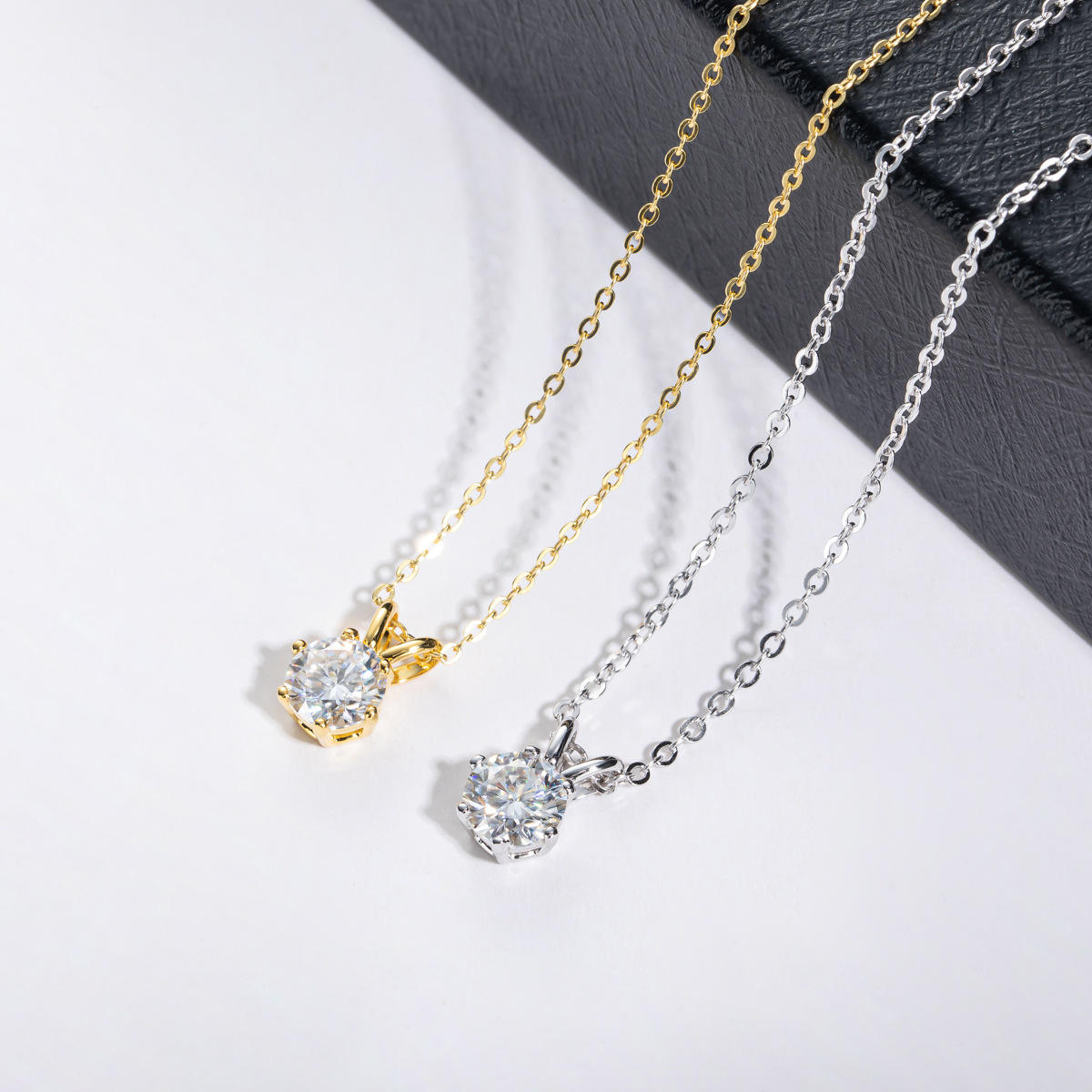 round cut moissanite pendant, solitaire pendant necklace, gold pendant necklace, silver pendant necklace, diamond pendant, custom moissanite pendant, gold necklace, gold necklace women, white gold necklace, 14k gold necklace, valentines gift for her, birthday gift for her, 925 silver necklace