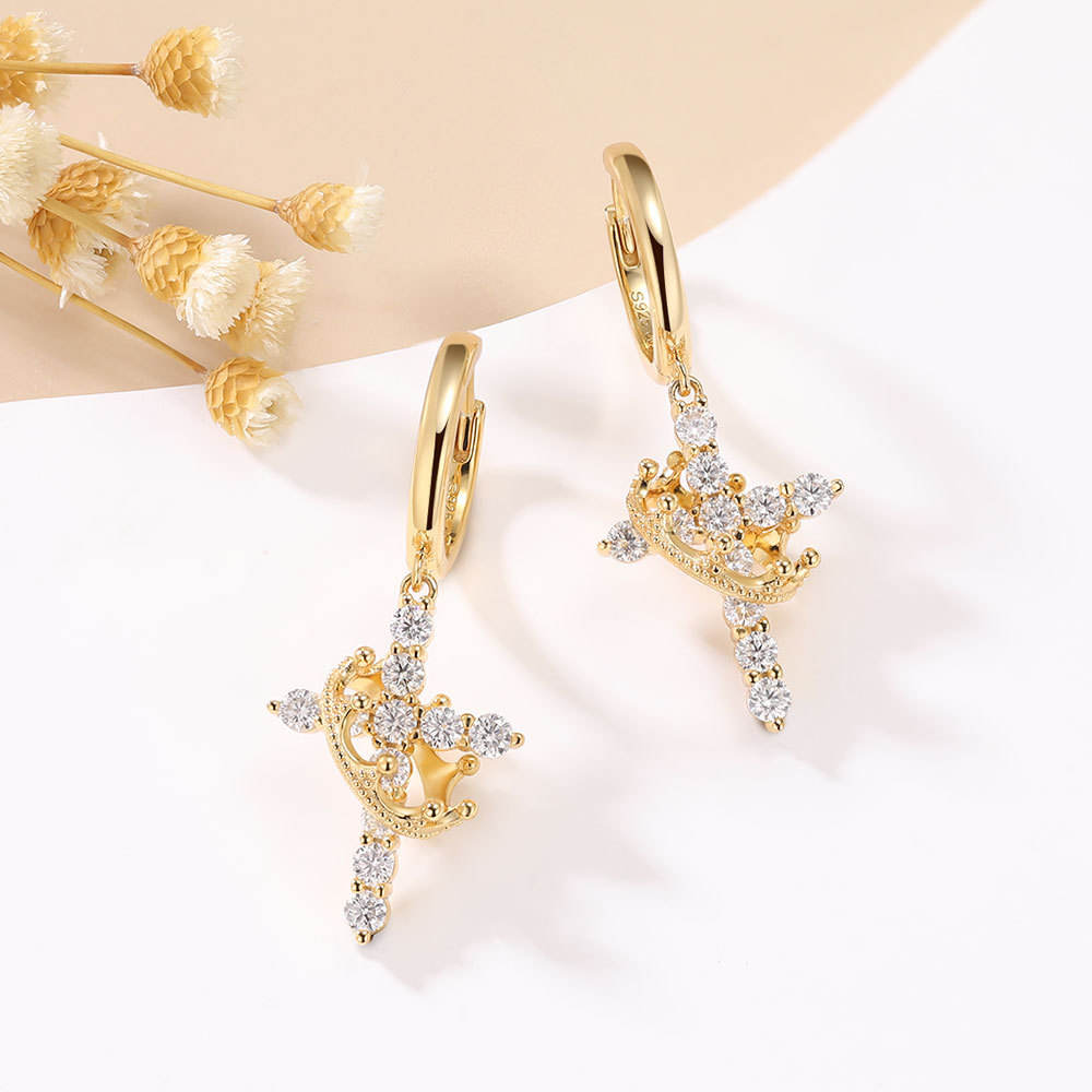 earrings, huggie earrings, cross earrings, diamond earrings, gold earrings, hoop earrings, gold huggie earrings, drop earrings, diamond drop earrings, gold drop earrings, silver drop earrings, lab grown diamond earrings, real diamond earrings, lab created diamond earrings, valentines gift for her, birthday gift for her