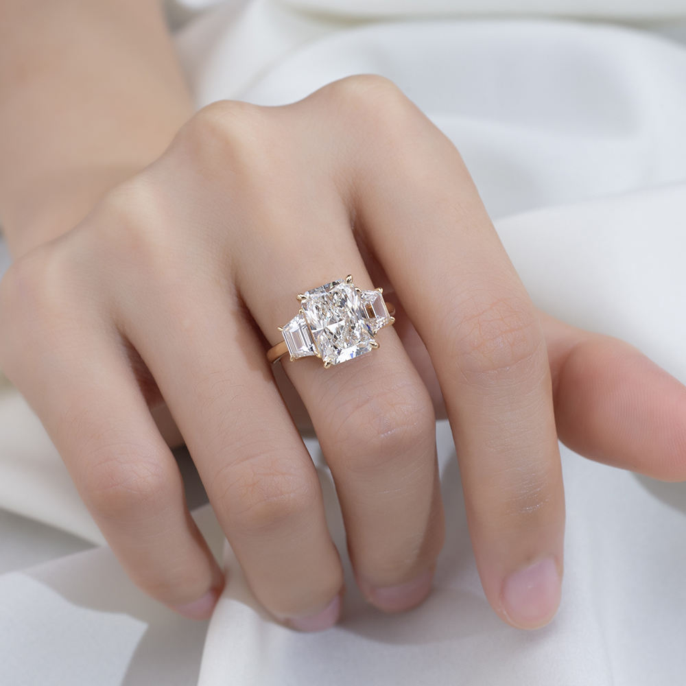 three stone ring, radiant diamond ring, silver rings, taylor swift engagement ring, ariana grande engagement ring, lab grown diamond rings, gold rings, gold rings for women, 14k gold rings for women, white gold rings, solid gold rings, valentines gift for her, birthday gift for her