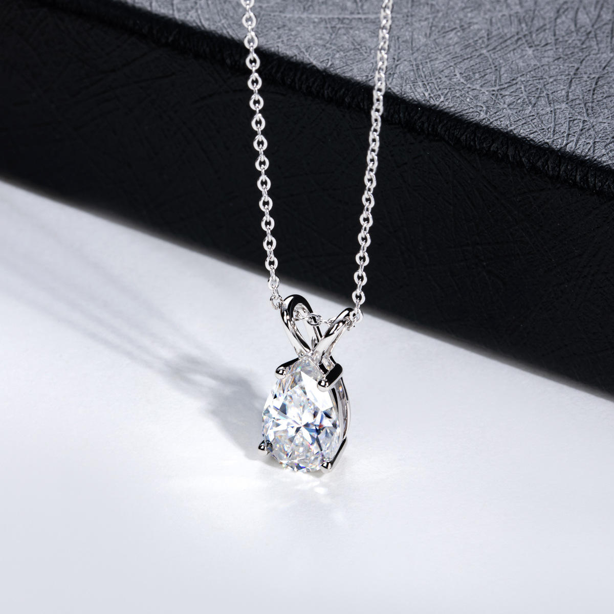 pear cut moissanite pendant, solitaire pendant necklace, gold pendant necklace, silver pendant necklace, diamond pendant, custom moissanite pendant, gold necklace, gold necklace women, white gold necklace, 14k gold necklace, valentines gift for her, birthday gift for her, 925 silver necklace