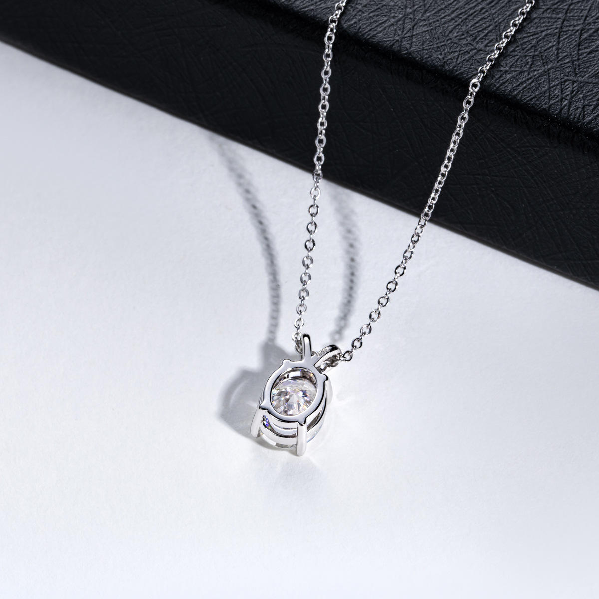 Classic 1.5 CT Oval Cut Moissanite Solitaire Pendant Necklace For Women | 925 Silver