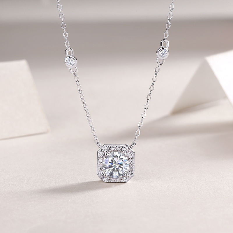 moissanite pendant, pendant necklace, gold pendant necklace, silver pendant necklace, diamond pendant, custom moissanite pendant, gold necklace, gold necklace women, white gold necklace, 14k gold necklace, valentines gift for her, birthday gift for her