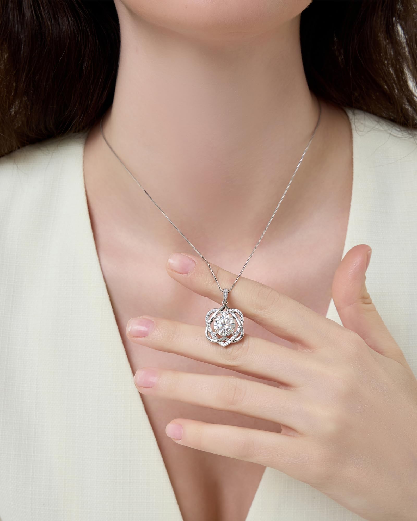 heart pendant necklace, moissanite heart necklace, love pendant necklace, white gold plated necklace, gift for girlfriend, anniversary gift jewelry, luxury silver jewelry, valentine gift, elegant pendant necklace
