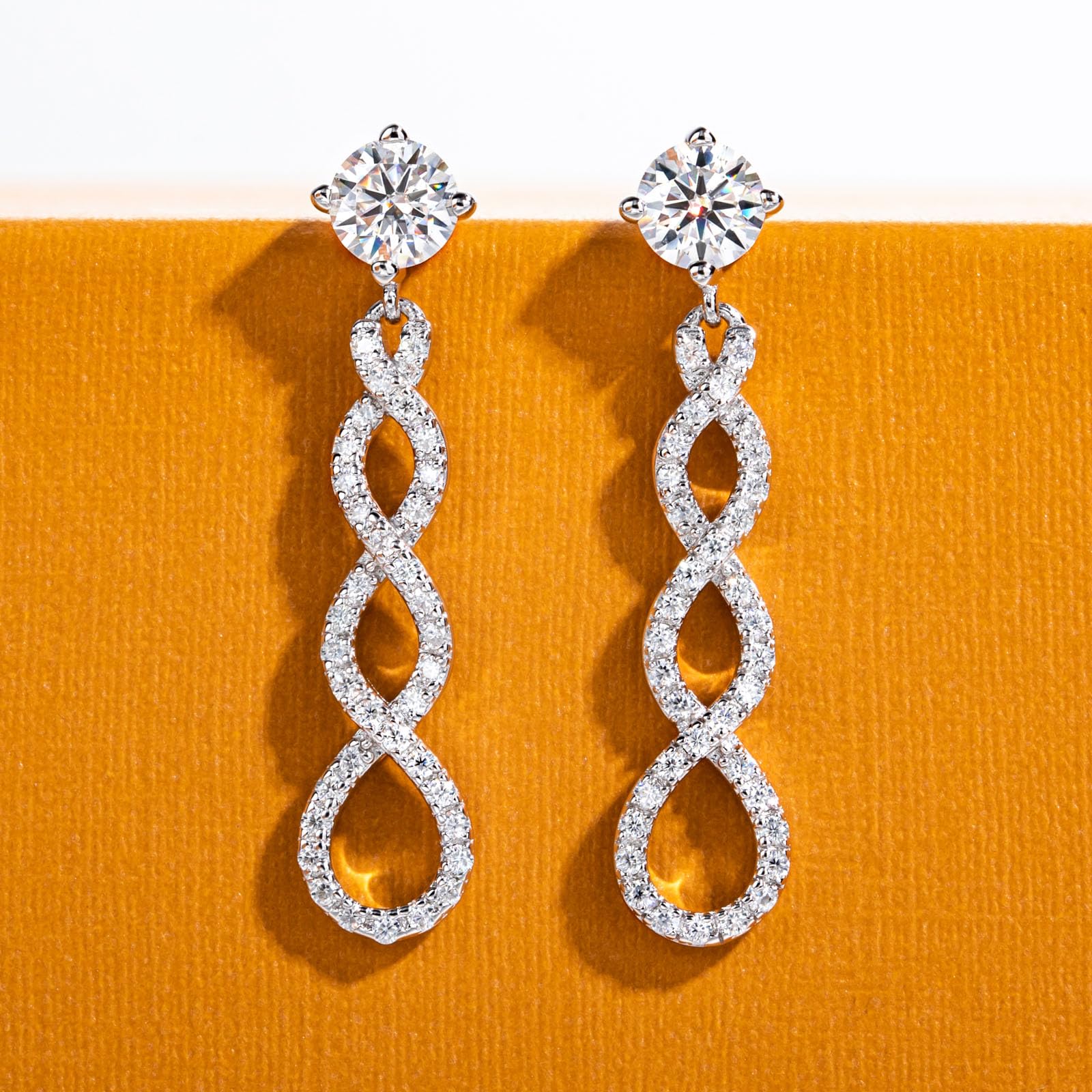 loren stewart infinity earrings, drop earrings, diamond drop earrings, gold drop earrings, silver drop earrings, diamond earrings, diamond earrings for women, lab grown diamond earrings, diamond earrings for men, valentines gift for her