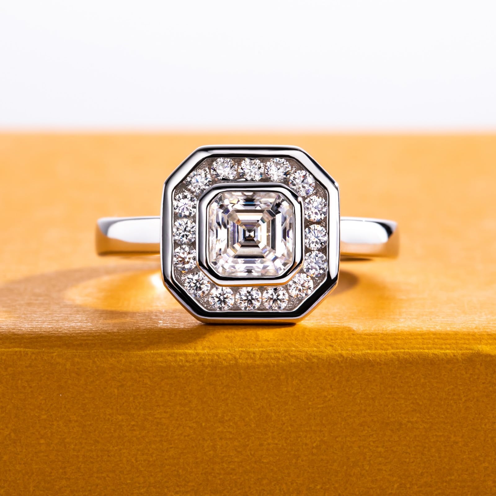 asscher cut diamond ring, solitaire rings, halo rings, gold rings, emerald cut engagement ring, gold rings for women, 14k gold rings, white gold rings, lab grown diamond rings, diamond rings for women, diamond rings, valentines gift for her, birthday gift for her, moissanite rings, 925 silver rings
