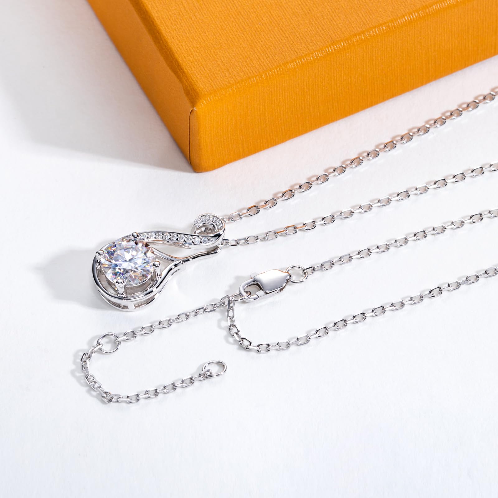 infinity pendant necklace, twisted infinity necklace, round moissanite pendant, sterling silver infinity jewelry, white gold pendant necklace, romantic jewelry gift, elegant swirl pendant, minimalist infinity necklace, gift for her jewelry, luxury silver pendant