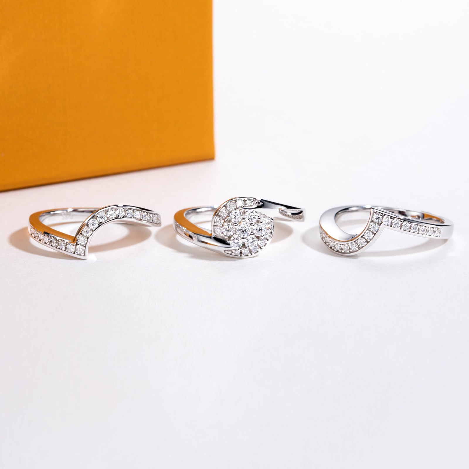 cluster ring, bridal ring set, round cut diamond ring, wedding ring set, engagement and wedding ring set, solitaire rings, gold rings, round cut engagement ring, gold rings for women, 14k gold rings, white gold rings, lab grown diamond rings, diamond rings for women, diamond rings, valentines gift for her, birthday gift for her, moissanite rings, 925 silver rings
