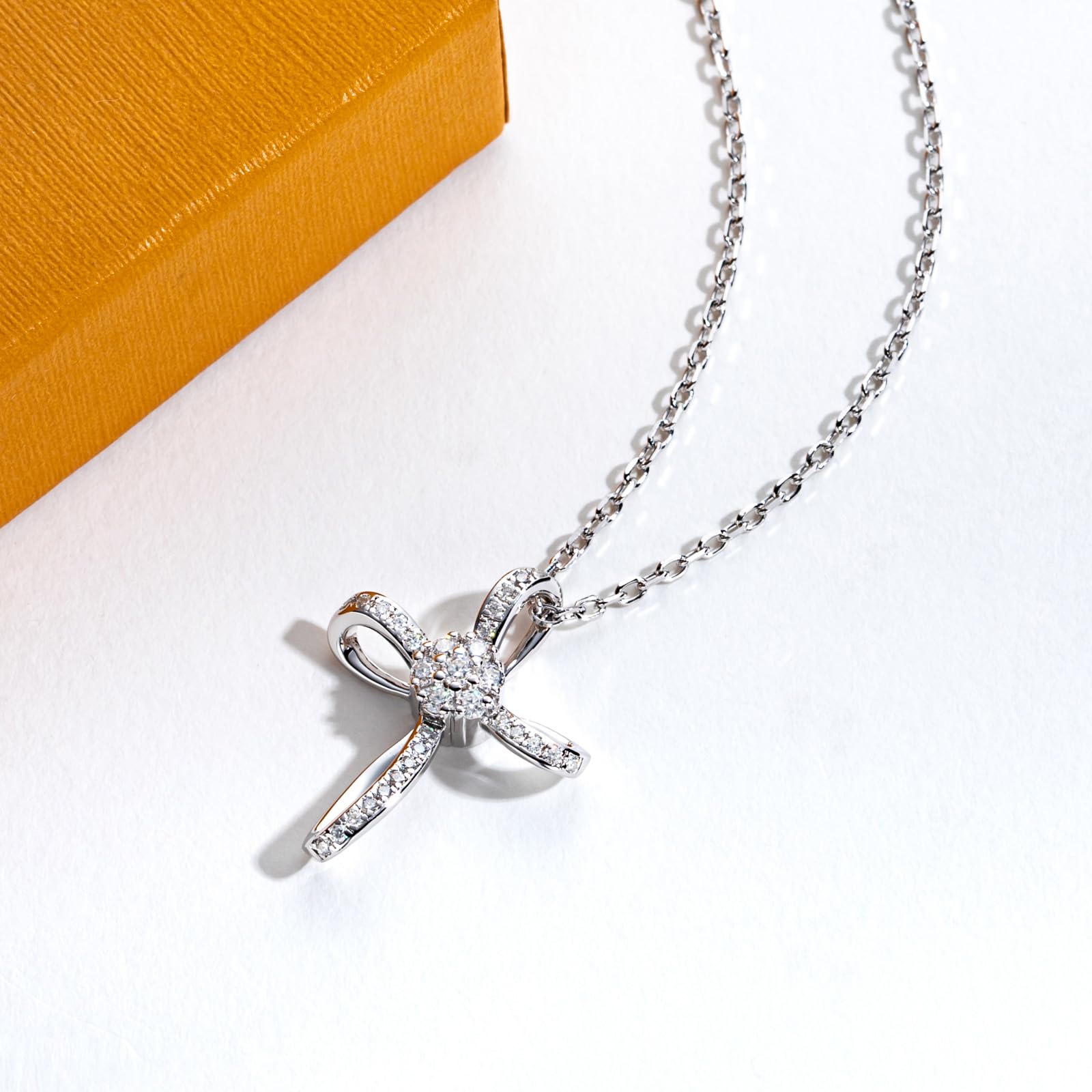 diamond cross necklace, sterling silver cross pendant, white gold cross necklace, religious jewelry women, christian cross necklace, pave diamond cross pendant, elegant faith necklace, moissanite cross jewelry, dainty cross necklace, luxury silver necklace, gift for her jewelry, minimalist religious necklace