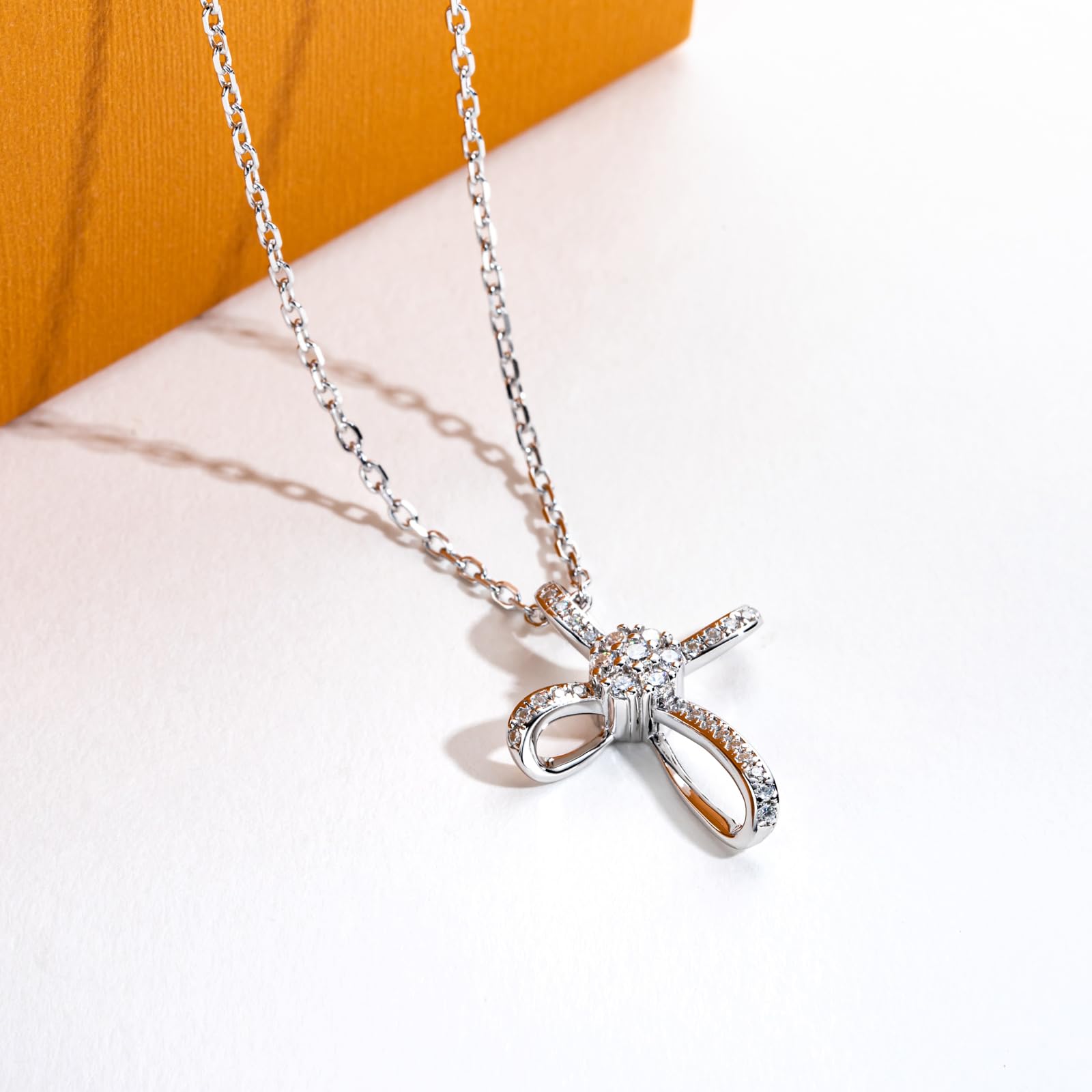 diamond cross necklace, sterling silver cross pendant, white gold cross necklace, religious jewelry women, christian cross necklace, pave diamond cross pendant, elegant faith necklace, moissanite cross jewelry, dainty cross necklace, luxury silver necklace, gift for her jewelry, minimalist religious necklace