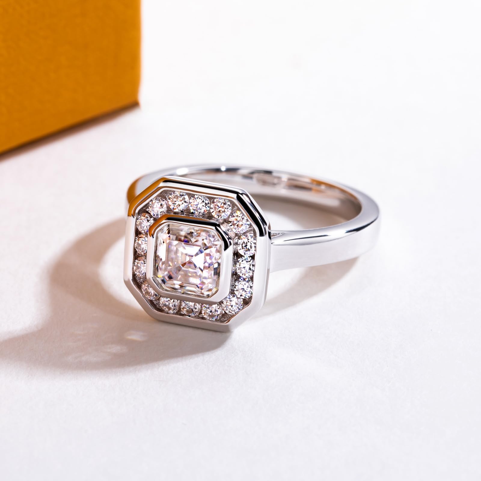 asscher cut diamond ring, solitaire rings, halo rings, gold rings, emerald cut engagement ring, gold rings for women, 14k gold rings, white gold rings, lab grown diamond rings, diamond rings for women, diamond rings, valentines gift for her, birthday gift for her, moissanite rings, 925 silver rings