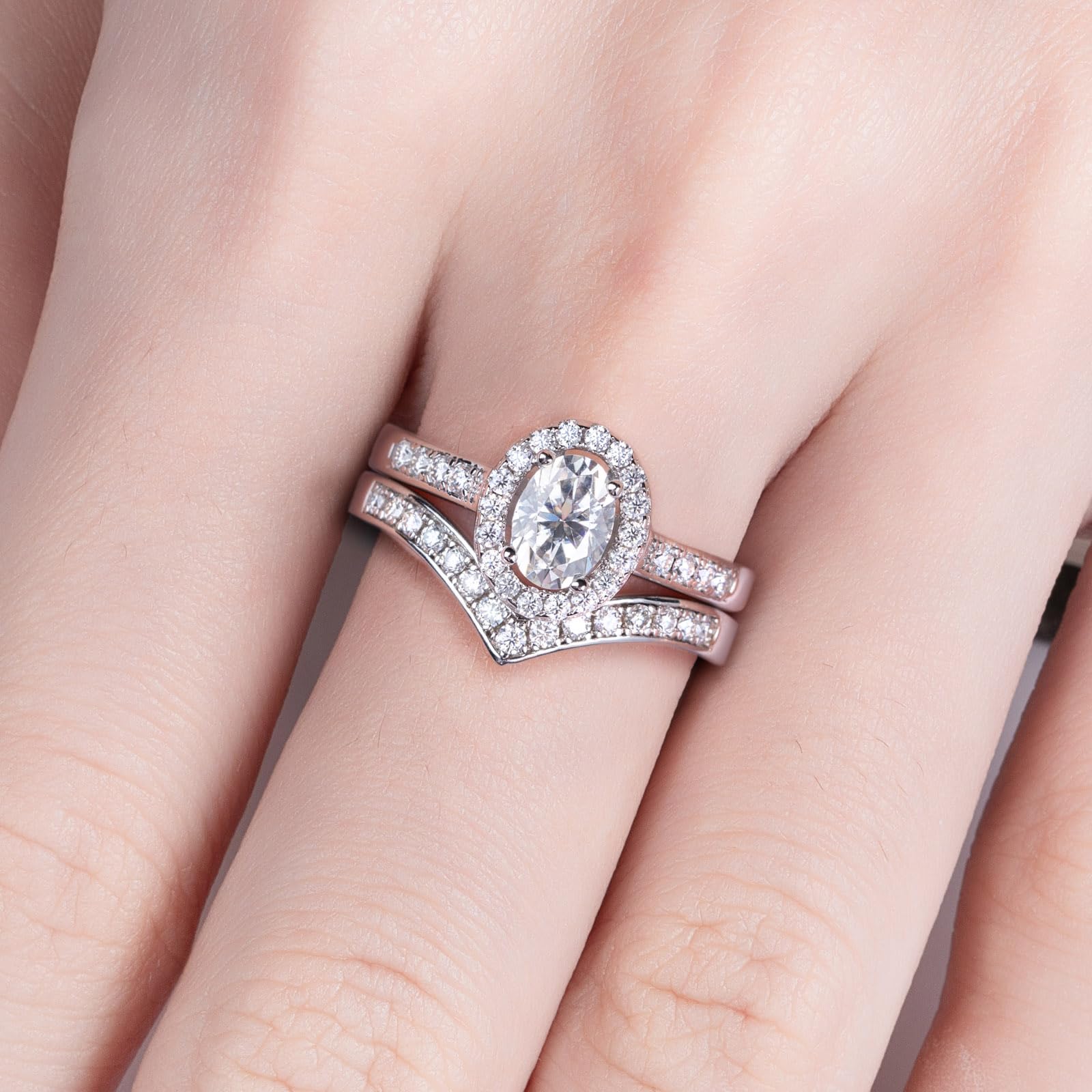 bridal ring set, emerald cut ring, wedding ring set, engagement and wedding ring set, solitaire rings, gold rings, emerald cut engagement ring, gold rings for women, 14k gold rings, white gold rings, lab grown diamond rings, diamond rings for women, diamond rings, valentines gift for her, birthday gift for her, moissanite rings