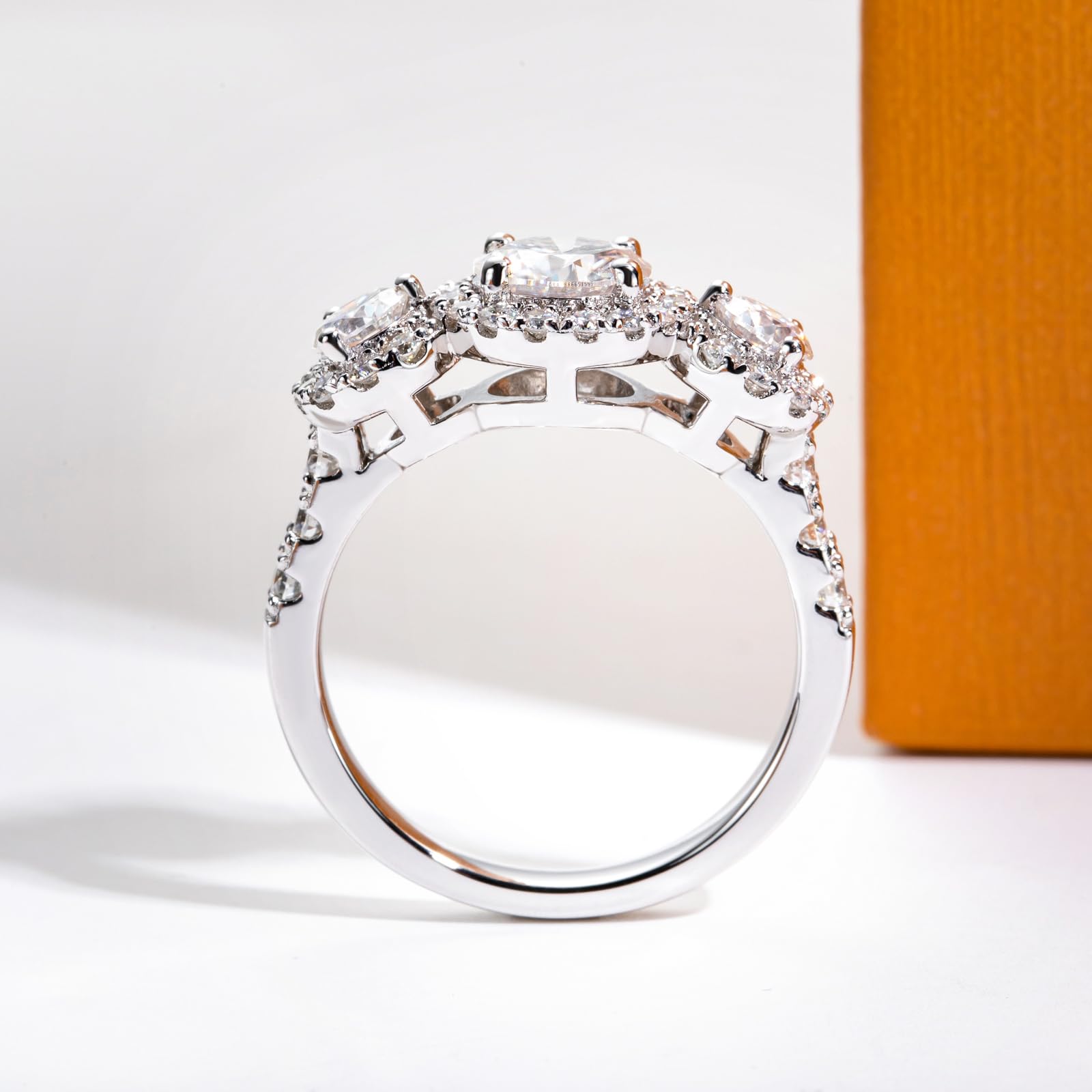 round cut diamond ring, three stone rings, round diamond ring, 1 carat round diamond ring, gold ring, 14k gold ring, white gold ring, rings, promise rings for her, anniversary ring, silver rings, sterling silver rings, valentines gift for her, birthday gift for her, lab grown diamonds