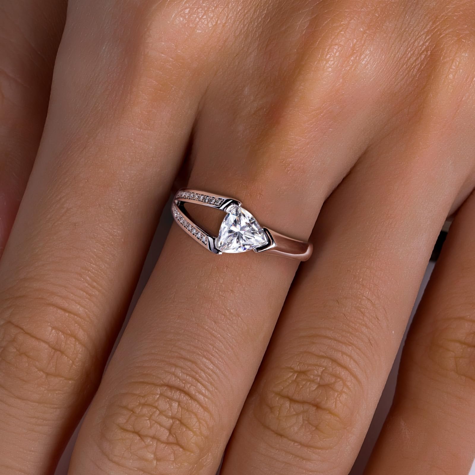 trillion cut diamond ring, unique engagement ring, solitaire rings, halo rings, gold rings, engagement rings, engagement rings for women, moissanite engagement rings, gold rings for women, 14k gold rings, white gold rings, lab grown diamond rings, diamond rings for women, diamond rings, valentines gift for her, birthday gift for her, moissanite rings, 925 silver rings