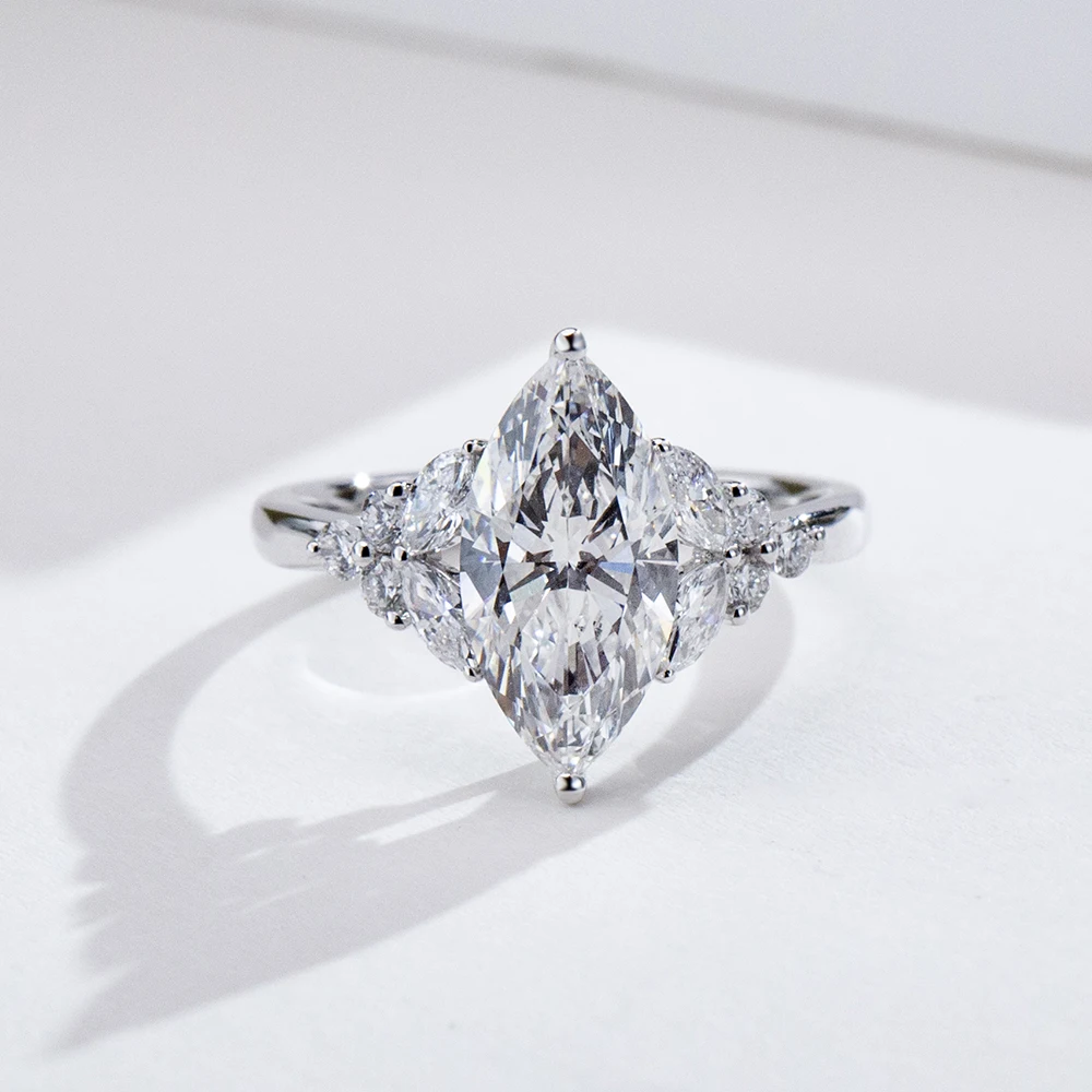 2.0 CT Marquise Cut Moissanite Custom Women's Wedding Ring