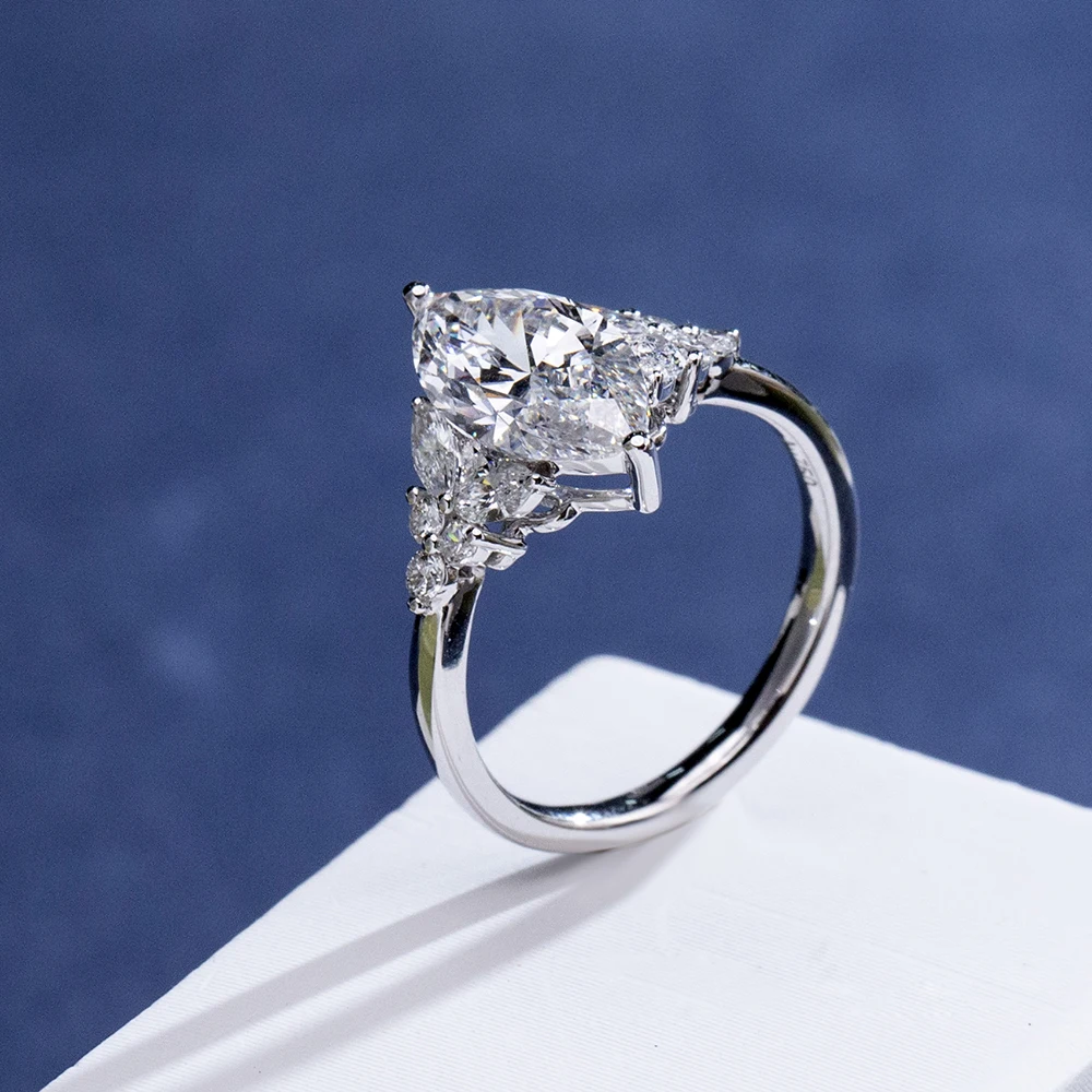 2.0 CT Marquise Cut Moissanite Custom Women's Wedding Ring
