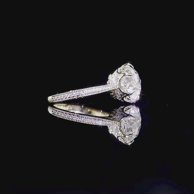solitaire rings, gold rings, old european cut ring, old european cut ring, round cut engagement ring, gold rings for women, 14k gold rings, white gold rings, lab grown diamond rings, diamond rings for women, diamond rings, valentines gift for her, birthday gift for her, moissanite rings