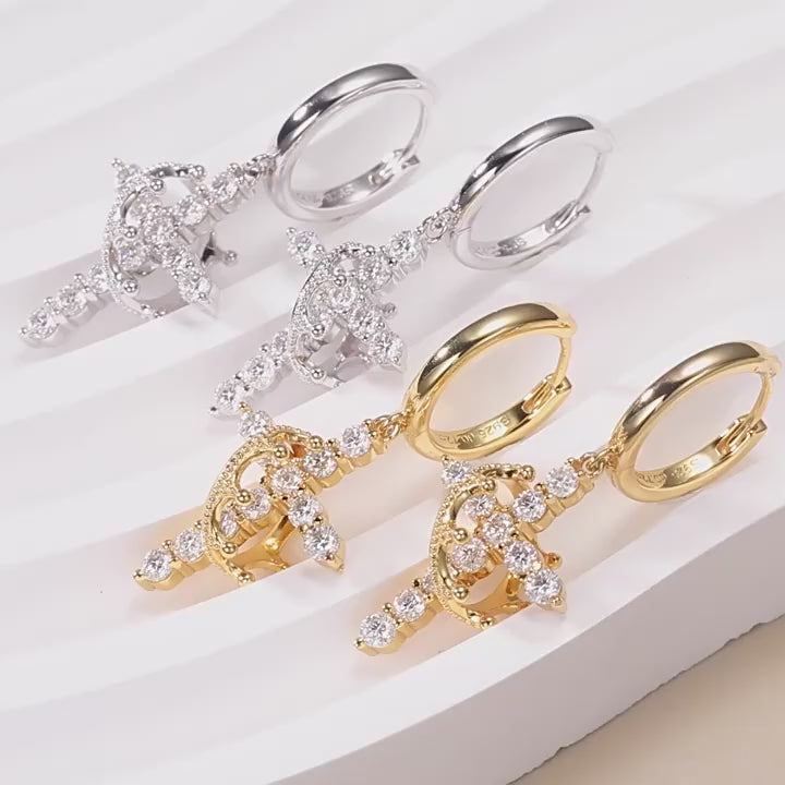 earrings, huggie earrings, cross earrings, diamond earrings, gold earrings, hoop earrings, gold huggie earrings, drop earrings, diamond drop earrings, gold drop earrings, silver drop earrings, lab grown diamond earrings, real diamond earrings, lab created diamond earrings, valentines gift for her, birthday gift for her