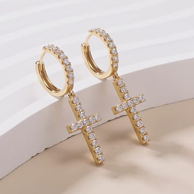 earrings, huggie earrings, cross earrings, diamond earrings, gold earrings, hoop earrings, gold huggie earrings, drop earrings, diamond drop earrings, gold drop earrings, silver drop earrings, lab grown diamond earrings, real diamond earrings, lab created diamond earrings, valentines gift for her, birthday gift for her
